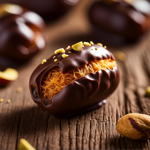 Medjool Dates with Iranian Pistachios and Kunafa filling – Chocolate Dipped ( Pack of 8 )