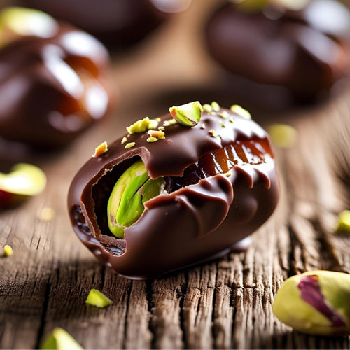 Medjool Dates with Iranian Pistachios and Kunafa filling – Chocolate Dipped ( Pack of 8 )